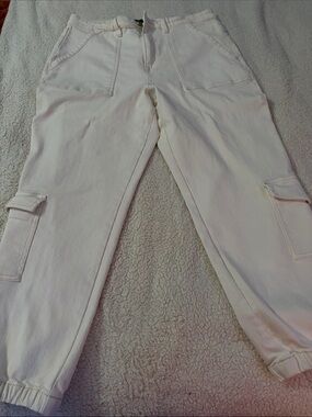 Sanctuary Cream Cargo Jogger Pants
